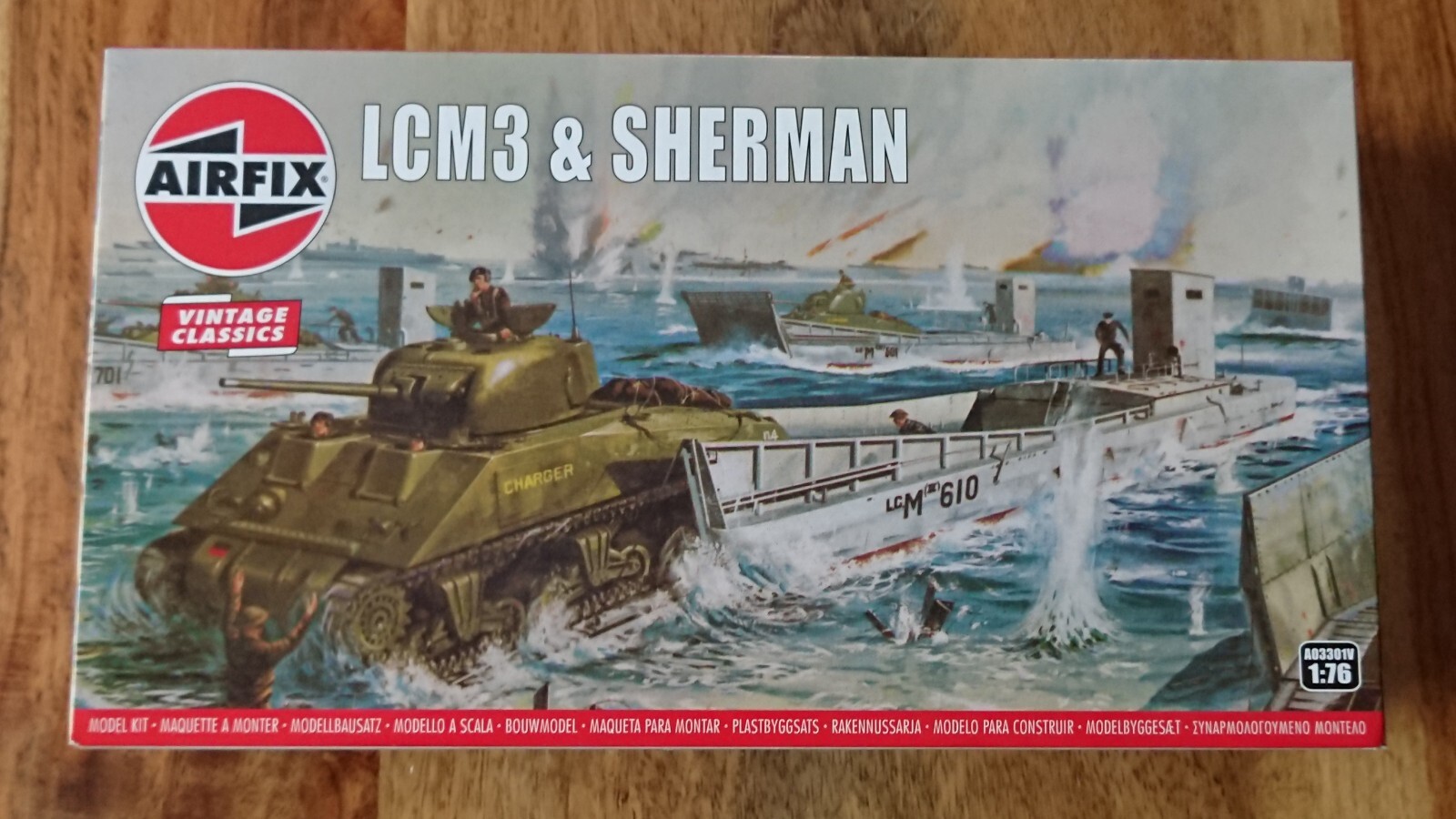 Airfix A03301V Landing Craft Mechanised LCM3 & Sherman M4A2 – 1:76 Scale Model Kit