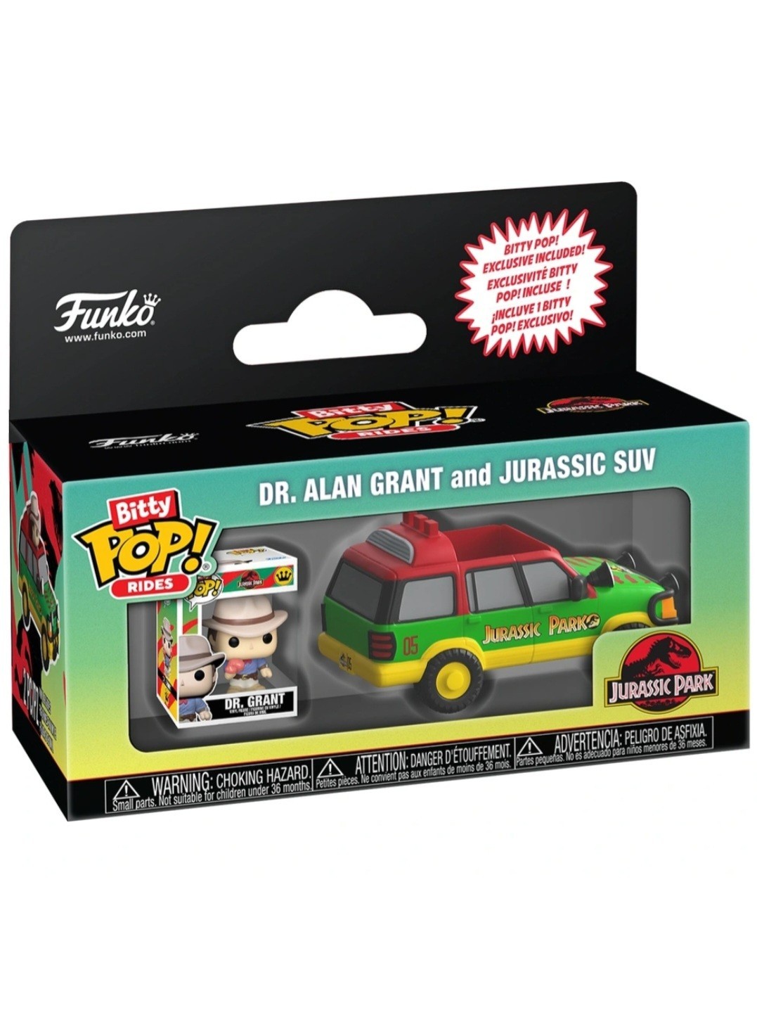 Funko Bitty Pop Ride Jurassic Park Jurassic SUV with Dr Grant Vinyl Model Kit